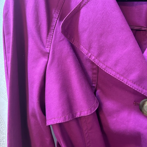 Rafaella Women's Fuchsia Belted Trench Jacket Size 8 Petite - Picture 4 of 7